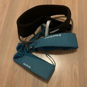 Black Diamond rock climbing harness, size small, used once